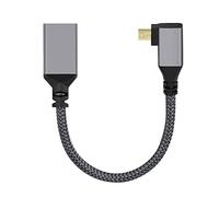 cablecc Cavo di prolunga da micro HDMI 1.4 maschio a HDMI femmina, ad angolo retto di 90 gradi, 4K, tipo D, per fotocamera DV MP4 e computer portatili DC