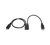 cablecc Cavo di prolunga da micro USB femmina a 2 micro USB maschio per S5 i9600 S4 I9500 Note2 N7100 S3 I9300 S2 9100