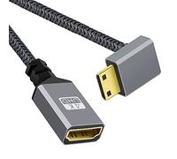 cablecc Cavo di prolunga da mini HDMI 1.4 maschio a HDMI femmina 4K tipo C ad angolo retto di 90 gradi verso il basso per DV MP4 fotocamera DC Laptop
