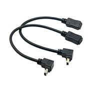 Cablecc, cavo di prolunga da mini USB 5 pin maschio a femmina Cablc, 2 pezzi, ad angolo 90 gradi verso l'alto e verso il basso, 0,2 m
