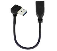 Cablecc Cavo di prolunga da USB 3.0 tipo A maschio a USB 3.0 tipo A femmina, 20 cm, 5 Gbps, 90 gradi (angolo superiore)