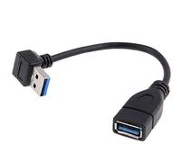 cablecc Cavo di prolunga da USB 3.0 tipo A maschio a USB 3.0 tipo A femmina, 20 cm, 5 Gbps, 90 gradi (angolo basso)