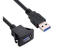 cablecc Cavo di prolunga impermeabile USB 3.0 da 1 m, per cruscotto auto, cavo AUX (singola USB 3.0)