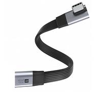 cablecc Cavo di prolunga piatto e sottile FPC 240 W 80 Gbps 20 cm maschio a femmina a basso profilo angolato a 90 gradi 16K 8K 60Hz 5K compatibile con 40Gbps USB4.0 Thunderbolt 3/4/5