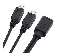 Cablecc Cavo di prolunga splitter da CC 5 V tipo C femmina a 5 pin doppio micro USB maschio, cavo di ricarica 32 AWG