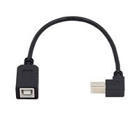 cablecc Cavo di prolunga USB 2.0 tipo B maschio a femmina, angolato a 90 gradi verso il basso, per stampante e scanner disk, 20 cm