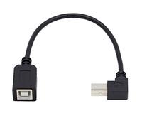 cablecc Cavo di prolunga USB 2.0 tipo B maschio a femmina, angolato di 90 gradi verso l'alto, per stampante e scanner, 20 cm
