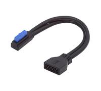 cablecc Cavo di prolunga USB 3.0 da 5 Gbps, 20 pin, 19 pin, maschio, basso profilo, ad angolo retto a femmina, 90 gradi, per scheda madre