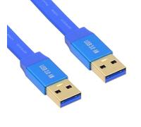cablecc Cavo di prolunga USB 3.0 Tipo A maschio a USB 3.0 Tipo A maschio ultra piatto e sottile da 5 Gbps, blu, per dati di dischi SSD, fotocamere, 60 cm