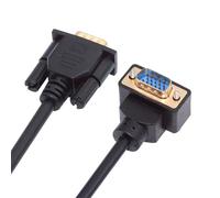 cablecc Cavo di prolunga VGA RGB maschio a maschio dritto 3COAX+6C ad angolo verso l'alto di 90 gradi per monitor proiettore computer