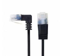 cablecc Cavo Ethernet ultra sottile Cat6 RJ45 angolato verso il basso a dritto UTP cavo di rete Patch Cord 90 gradi Cat6a LAN per laptop, router, TV Box, 1 m