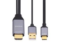 cablecc Cavo HDTV reversibile da HDMI 1.4 maschio a USB 3.1 tipo C USB-C maschio per monitor del computer portatile, 1,8 m