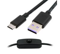 cablecc Cavo USB 2.0 con interruttore di rete Tipo-C a Tipo-A con pulsante di accensione/spegnimento USB-C per DC 5 V lampada da scrivania, ventilatore, fotocamera, 1,0 m