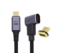 cablecc Cavo USB 4 con connettore magnetico da 20 Gbps, ad angolo sinistro e destro, 90 gradi, con ricarica da 100 W e 8K a 60 Hz, 5K a 60 Hz, USB 4.0, 2 metri (200 cm)