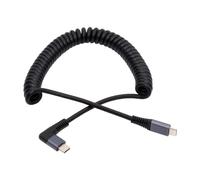 cablecc Cavo USB 4 elasticizzato a spirale USB-C da 20 Gbps 100 W 8K tipo C maschio a maschio cavo di alimentazione e dati per tastiera laptop tablet 180 cm dopo l'allungamento (angolo retto)