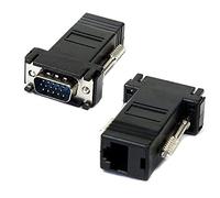 cablecc, Connettore da VGA maschio a Ethernet, Lan, Cat5, Cat5e, RJ45 femmina, 2 pezzi
