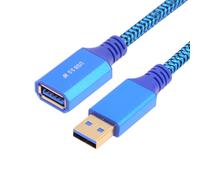 cablecc Guaina di prolunga per cavo USB 3.0 da tipo A maschio a USB 3.0 A femmina, 5 Gbps, per disco SSD, fotocamera, dati, blu, 60 cm
