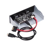 Cablecc Hub interno USB 3.1 Gen 2 a 4 porte (2 x tipo A + 2 x Type-C) per alloggiamento da 5,25 pollici, collegamento a intestazioni di tipo E