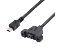 Cablecc panel Mount tipo mini USB pin maschio a femmina adattatore cavo con viti 50 cm