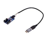 cablecc Pannello frontale USB 3.1, connettore di tipo E a scheda madre, 9 poli, 10 poli, intestazione USB 2.0 tipo A maschio 1 a 2 femmina HUB adattatore porta moltiplicatore