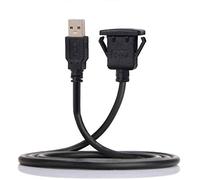 Cablecc - Prolunga USB 2.0, impermeabile, 1 m, cavo AUX con supporto per pannello del cruscotto auto (doppia USB 3.0)