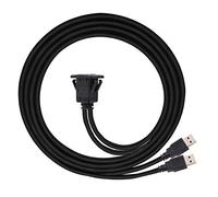 Cablecc - Prolunga USB 3.0, impermeabile, 1 m, cavo AUX con supporto per pannello del cruscotto auto (doppio USB 3.0)