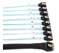 cablecc SAS 4.0 Slimline SFF-8654 8i 74pin Host Raid a 7pin 8 SATA Target Hard Disk Fanout Raid Cavo Splitter 1-a-8 100CM