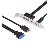 cablecc Scheda madre interna 19 pin e tipo E a 5 Gbps con doppie porte (USB-C + USB 3.0) Staffa PCIe per pannello I/O posteriore del case del PC
