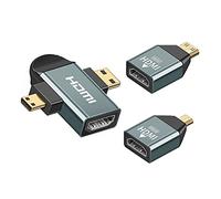 cablecc Set di 3 adattatori combo da micro e mini HDMI a HDMI, 1,4 femmina, 2 in 1, 4 K a 60 Hz