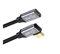 cablecc Sinistra Destra Ad Angolo USB-C USB 3.1 Tipo C Cavo Dati Estensione Maschio a Femmina 10Gbps 100W con Custodia per Laptop 50CM