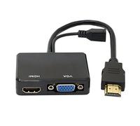 Cablecc Splitter femmina da HDMI a VGA e HDMI con adattatore convertitore cavo audio video per HDTV PC Monitor