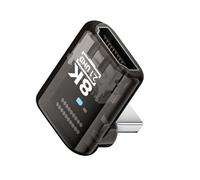 cablecc UHD 8K 60hz ad angolo di 90 gradi basso profilo HDMI 2.1 femmina a HDMI maschio, prolunga trasparente con Smart LED HDTV