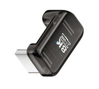 cablecc UHD 8K 60hz angolo verso il basso 360 gradi opposto a forma di U posteriore HDMI maschio a HDMI 2.1 femmina, estensione adattatore trasparente con Smart LED HDTV