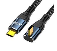 cablecc USB-C 240W 480Mbps 48V 5A Cavo Type-C Compatibile con USB 2.0 100W Ricarica Basso Profilo Angolato 90 Gradi per Laptop Tablet 100cm