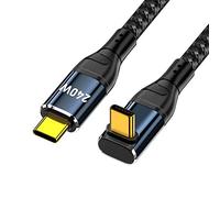 cablecc USB-C 240W 480Mbps 48V 5A Cavo Type-C Compatibile con USB 2.0 100W Ricarica Su Giù Angolato 90 Gradi per Laptop Tablet 200cm
