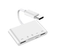 Cablecc USB-C USB 2.0 Tipo C a TF Micro SD SDXC Dual USB3.0 Femmina 5 in 1 Lettore di Schede PD 27W Adattatore per Laptop Tablet Telefono