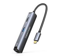 CableCreation Adattatore USB-C a 6 porte di tipo C Hub con HDMI 4K, porta Ethernet, 3 porte USB 3.0, per MacBook Pro M1 2020/2019, MacBook Air M1 2020, iPad Pro, Surface Go, XPS e altri