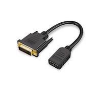 CableCreation Cavo adattatore HDMI a DVI 0.15M Bidirezionale HDMI Femmina a DVI (24+1), supporto 1080P 3D placcato oro 0.5FT / nero