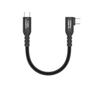 CableCreation Cavo USB 3.2 GEN2 x 2 da cm a cm (angolo posteriore) con marcatore elettronico, lunghezza: 0,15 m. Colore: nero