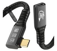 CableDeconn Cavo USB 4 8 K, 0,5 m, M/F, 1 larghezza, 1 dritto, compatibile con Thunderbolt 4 8 K@60 Hz, 4 K @ 120 Hz, video 40 Gbps, velocità di trasmissione 20 V, 5 A, 100 W, Power Delivery 3 in 1