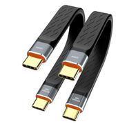 CABLEDECONN Thunderbolt 5 80Gbps 2pcs / Lot USB 4 Estensione 12CM Piatto Corto Cavo di Trasmissione Dati Maschio a Maschio 240W Ricarica rapida Connessione Video 16K Compatibile con MacBook