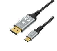 CABLEDECONN USB-C Thunderbolt 4 a DisplayPort 2.1 2m 12Bit Ultra HD 16K Video USB 4.0 Thunderbolt 5 DP 2.0 Cavo 16K (15360x8640)@60Hz 4K@240Hz 8K@120Hz Display Port 2.1 Compatibile con MacBook