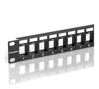 CableGeeker Pannello patch Keystone a 24 porte vuoto con design a scatto, Patch Panel di rete Cat6 1U 19", montaggio a rack o a parete Pannello patch Ethernet con gestione dei cavi