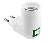 CABLEPELADO Adaptador de casquillo E27 con interruptor, Portalámparas E27 con enchufe e interruptor, Adaptador de lámpara E27 con interruptor, Adaptador E27 ON/off, AC 220-240V, 50-60Hz / 6A