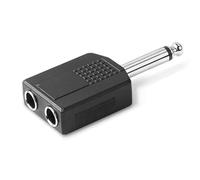 CABLEPELADO Adattatore Audio Mono | Splitter 1 x 6,3 mm Jack Plug a 2 x 6,3 mm Jack | Duplicatore Audio | PVC | Adatto per auricolari, microfono, amplificatore