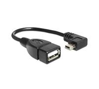 CABLEPELADO Cable OTG Mini USB Android | Adaptador Mini USB Macho a Hembra 2.0 OTG | Alta Velocidad | Compatible con MP3, MP4, Disco Duro, cámaras Digitales, PC, GPS, HDD | 20 cm, Acodado