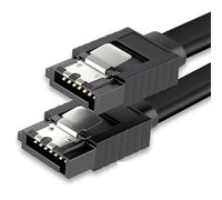 CABLEPELADO Cable SATA III Datos 6G con Anclajes, Cable de Datos SATA 6Gbps, Cable Serial ATA III con Clips, Cable para Disco Duro/SSD SATA, Serial ATA 6G, Negro, 50 cm