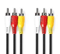 CABLEPELADO Cavo 3 RCA Maschio - 1 Connettore Video Composito e 2 Audio Stereo - Premium Audio Video - 3 Metri