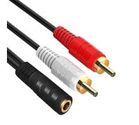 CABLEPELADO - Cavo audio stereo maschio da 3,5 mm a 2 x RCA femmina, cavo splitter audio stereo, adatto per amplificatore, altoparlante, giradischi, mixer, TV, MP3, cellulare, tablet, PC, 25 cm