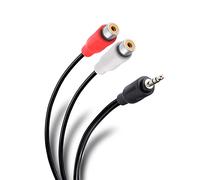 CABLEPELADO Cavo audio stereo maschio da 3,5 mm a 2 x RCA femmina, cavo splitter audio stereo, adatto per amplificatore, altoparlante, giradischi, mixer, TV, MP3, cellulare, tablet, PC, 25 cm